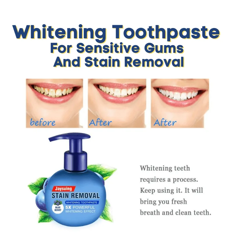 Teeth Whitening Toothpaste For Sensitive Gums And Stain Removal
