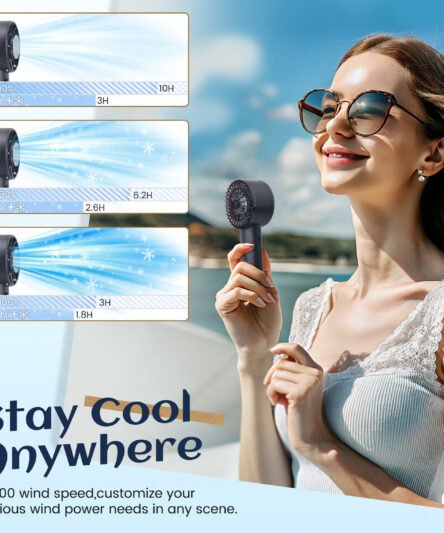 Handheld Portable Fan with Cold Compression and 5200mAh Battery